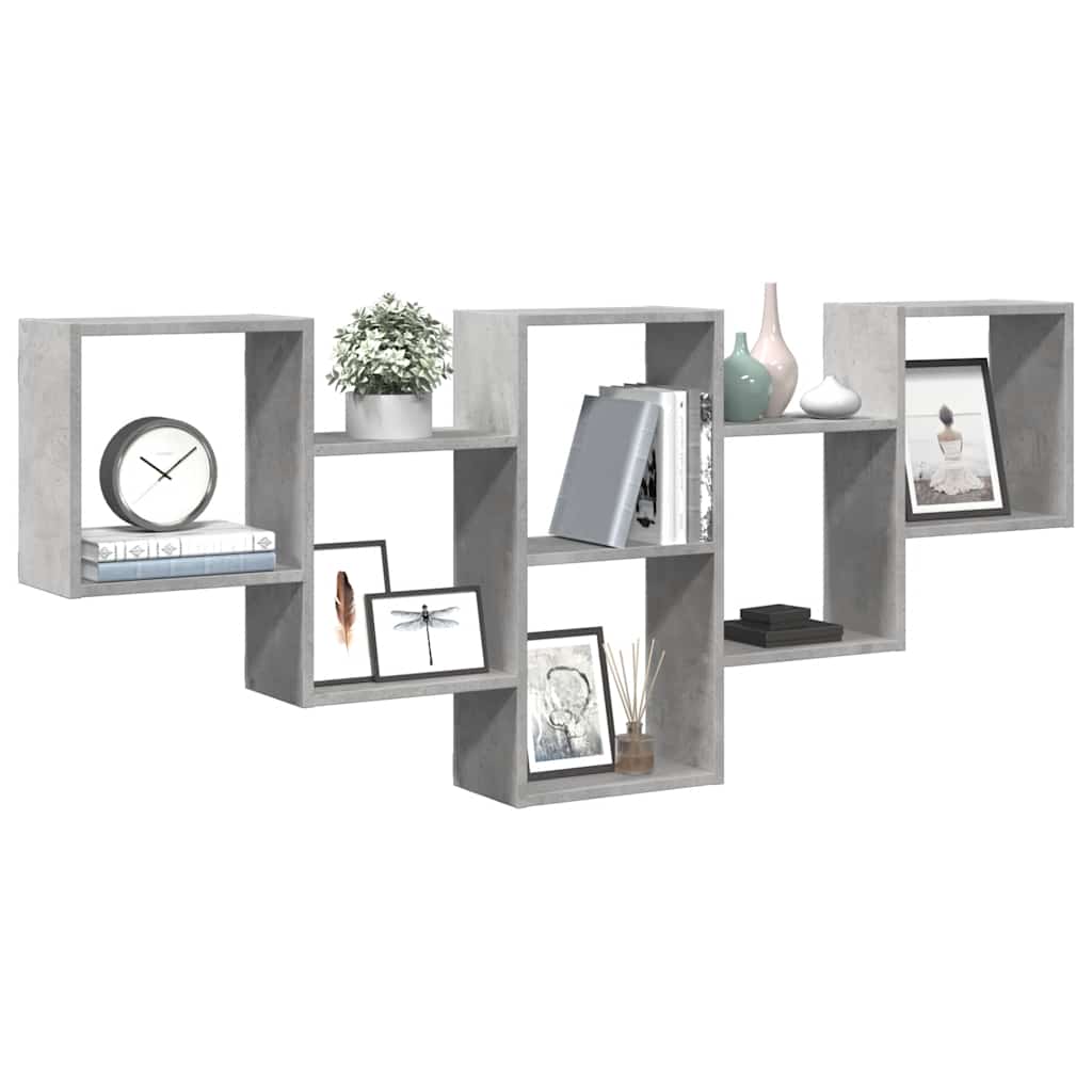 vidaXL Ραφιέρα Τοίχου Γκρι Σκυροδέματος 159x18x66 εκ. από Επεξ. Ξύλο