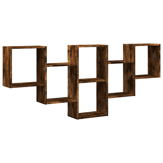 Ράφι τοίχου vidaXL Καπνιστή βελανιδιά 159x18x66 cm Κατασκευασμένο ξύλο