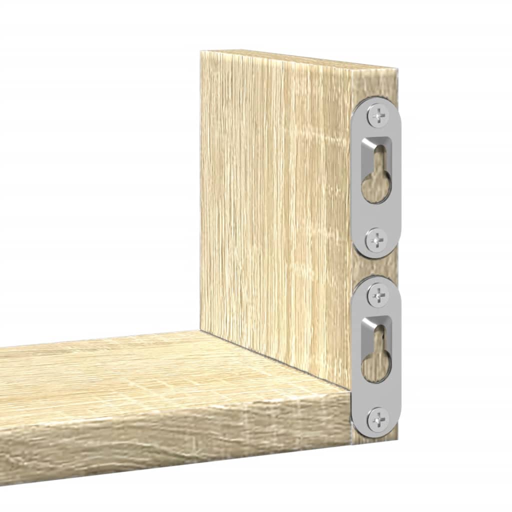 vidaXL Ράφια Τοίχου Σετ 3 Τεμαχίων Sonoma Δρυς Επεξεργασμένο Ξύλο