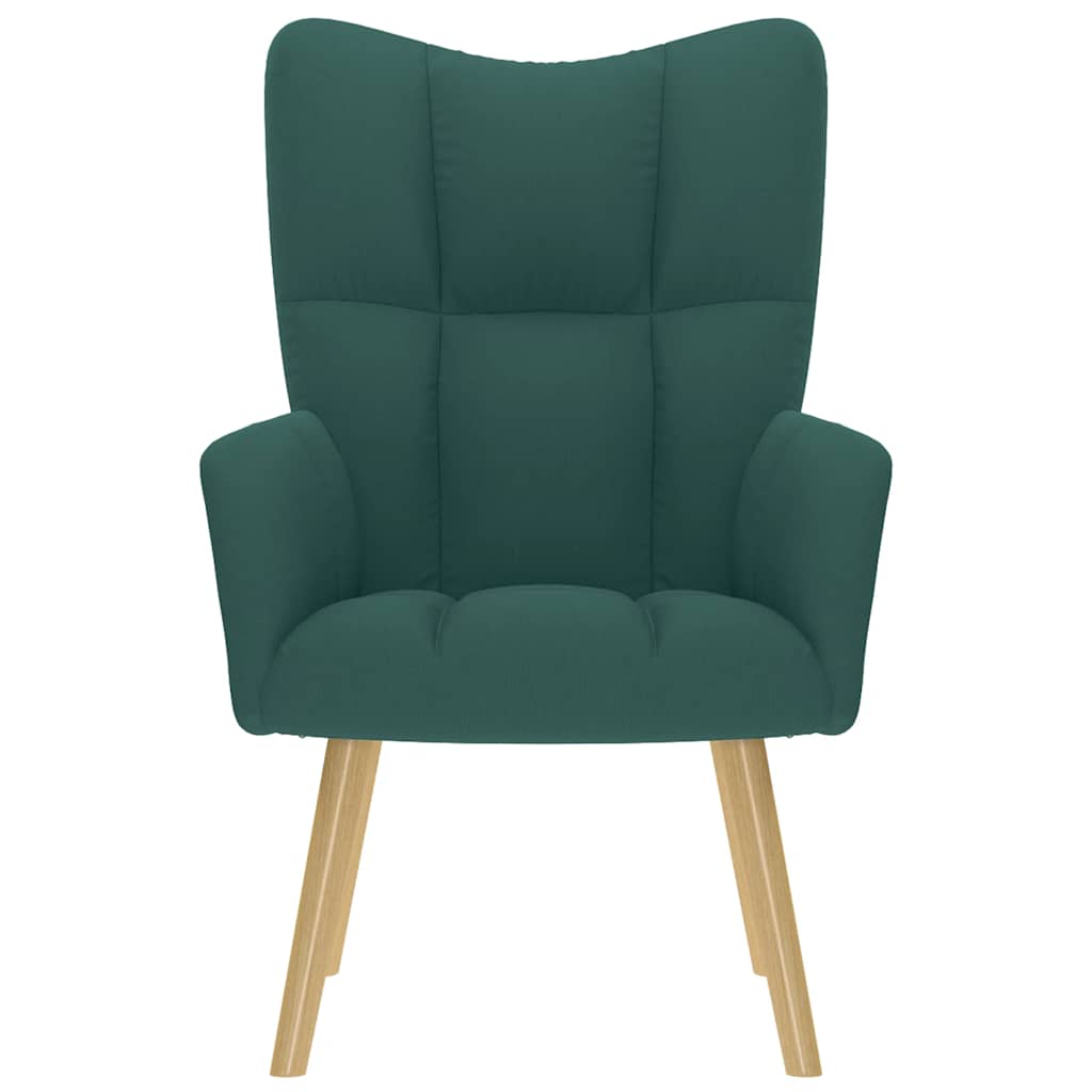 vidaXL Πολυθρόνα Relax Σκούρο Πράσινο Υφασμάτινη