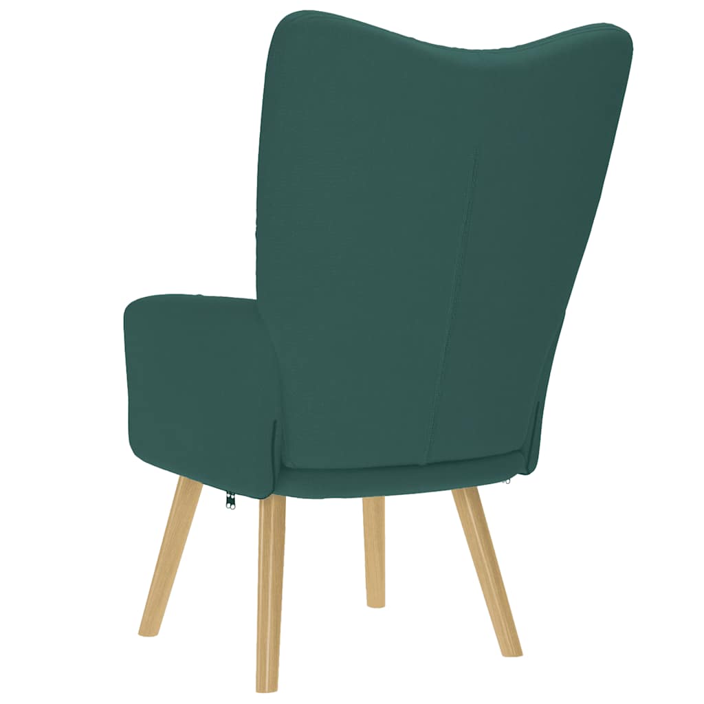 vidaXL Πολυθρόνα Relax Σκούρο Πράσινο Υφασμάτινη