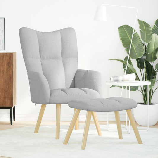 vidaXL Καρέκλα χαλάρωσης με υποπόδιο Cloud Grey Fabric