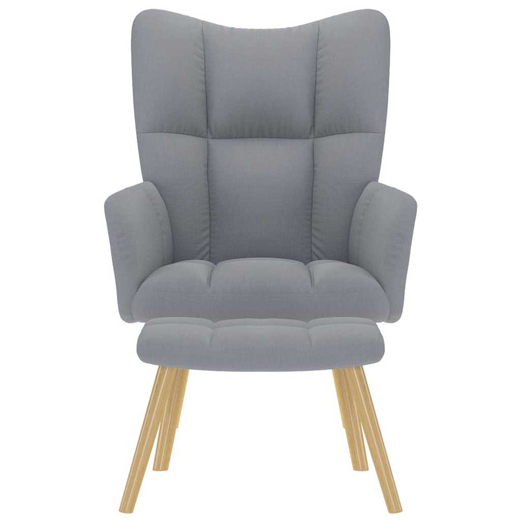 vidaXL Πολυθρόνα Relax Ανοιχτό Γκρι Υφασμάτινη με Υποπόδιο