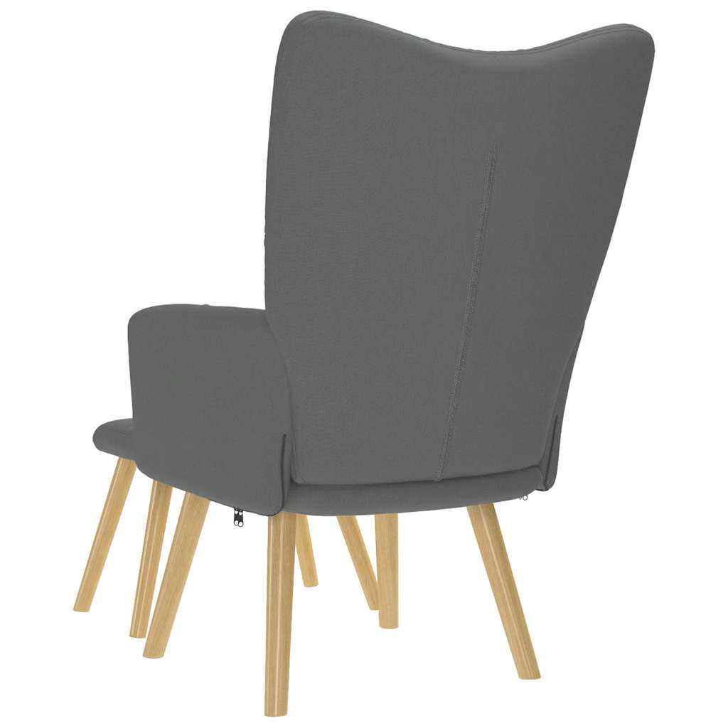 vidaXL Πολυθρόνα Relax Σκούρο Γκρι Υφασμάτινη με Υποπόδιο