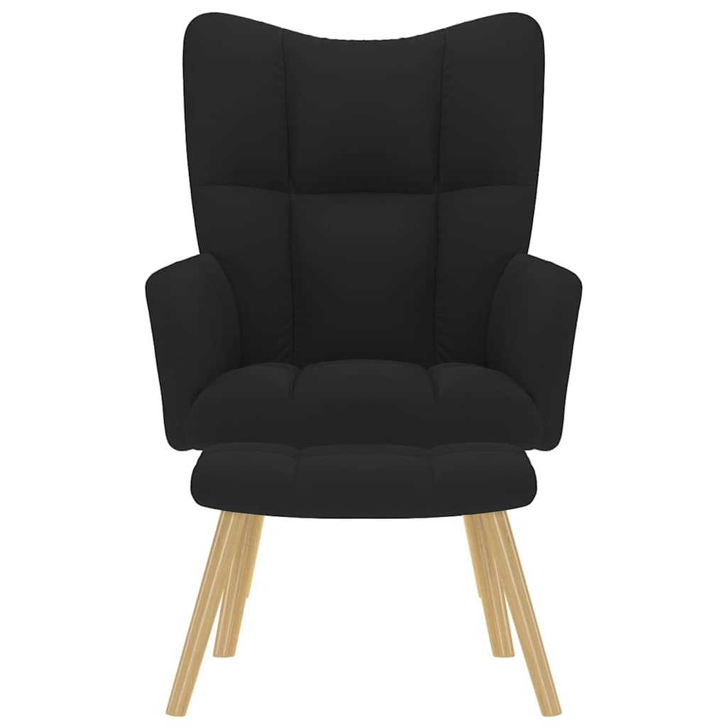vidaXL Πολυθρόνα Relax Μαύρο Υφασμάτινη με Υποπόδιο