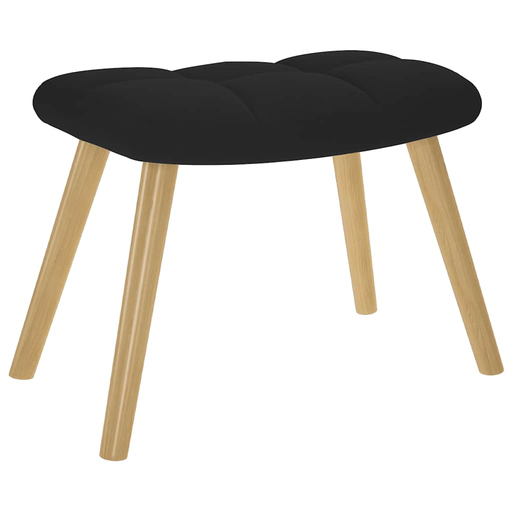 vidaXL Πολυθρόνα Relax Μαύρο Υφασμάτινη με Υποπόδιο