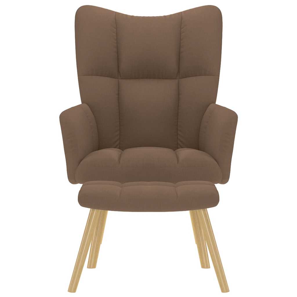 vidaXL Πολυθρόνα Relax Καφέ Υφασμάτινη με Υποπόδιο