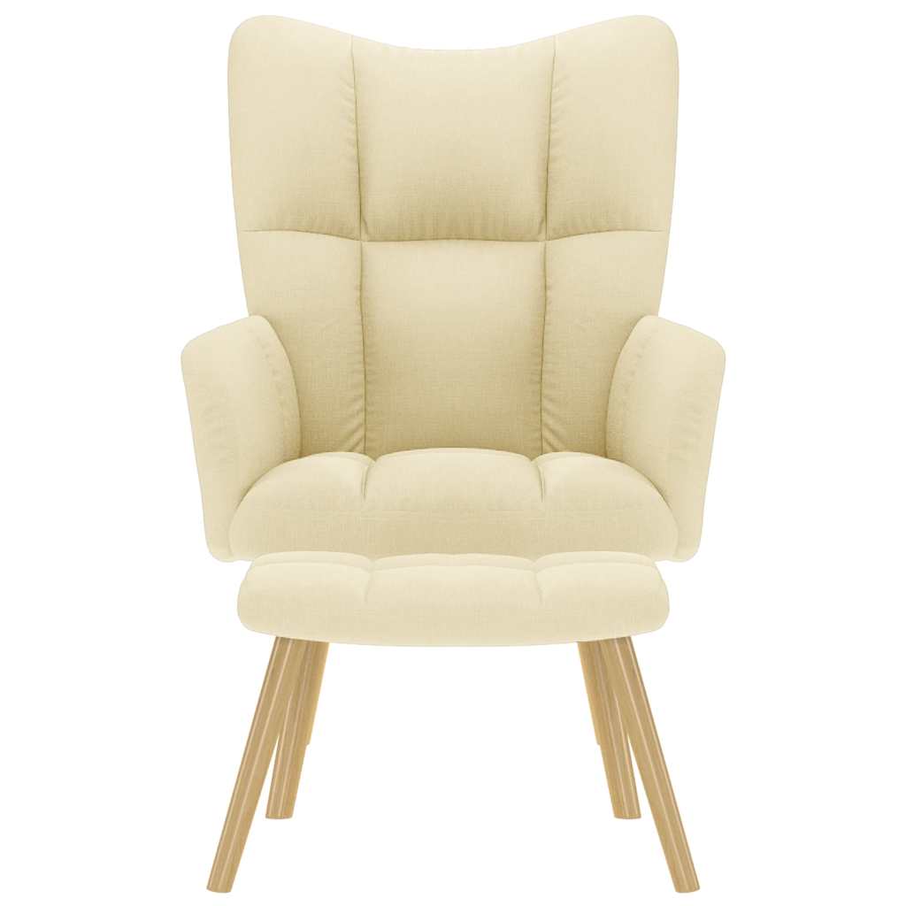 vidaXL Πολυθρόνα Relax Κρεμ Υφασμάτινη με Υποπόδιο