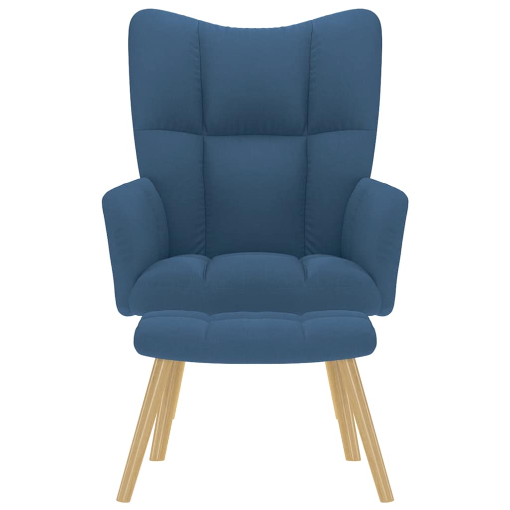 vidaXL Πολυθρόνα Relax Μπλε Υφασμάτινη με Υποπόδιο