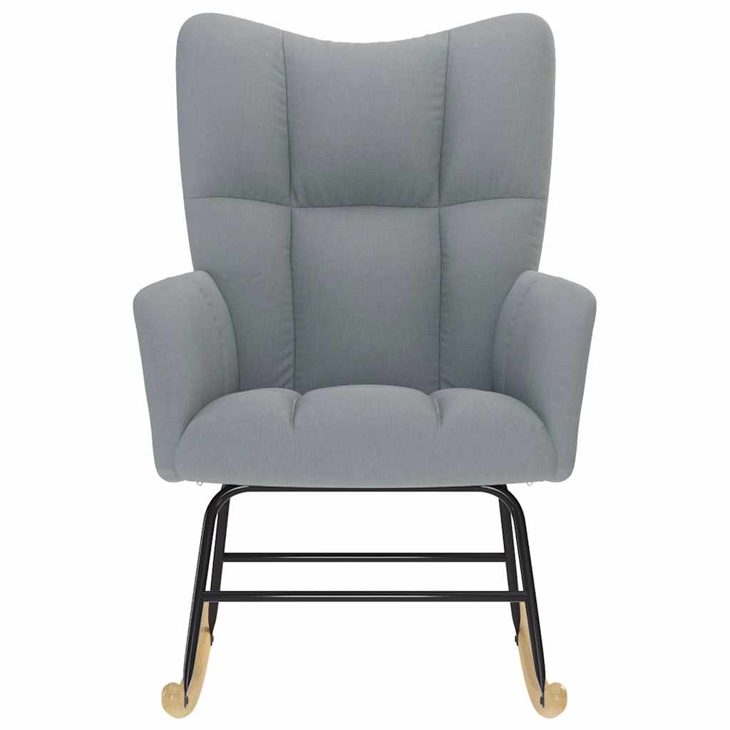 vidaXL Κουνιστή Πολυθρόνα Ανοιχτό Γκρι Υφασμάτινη