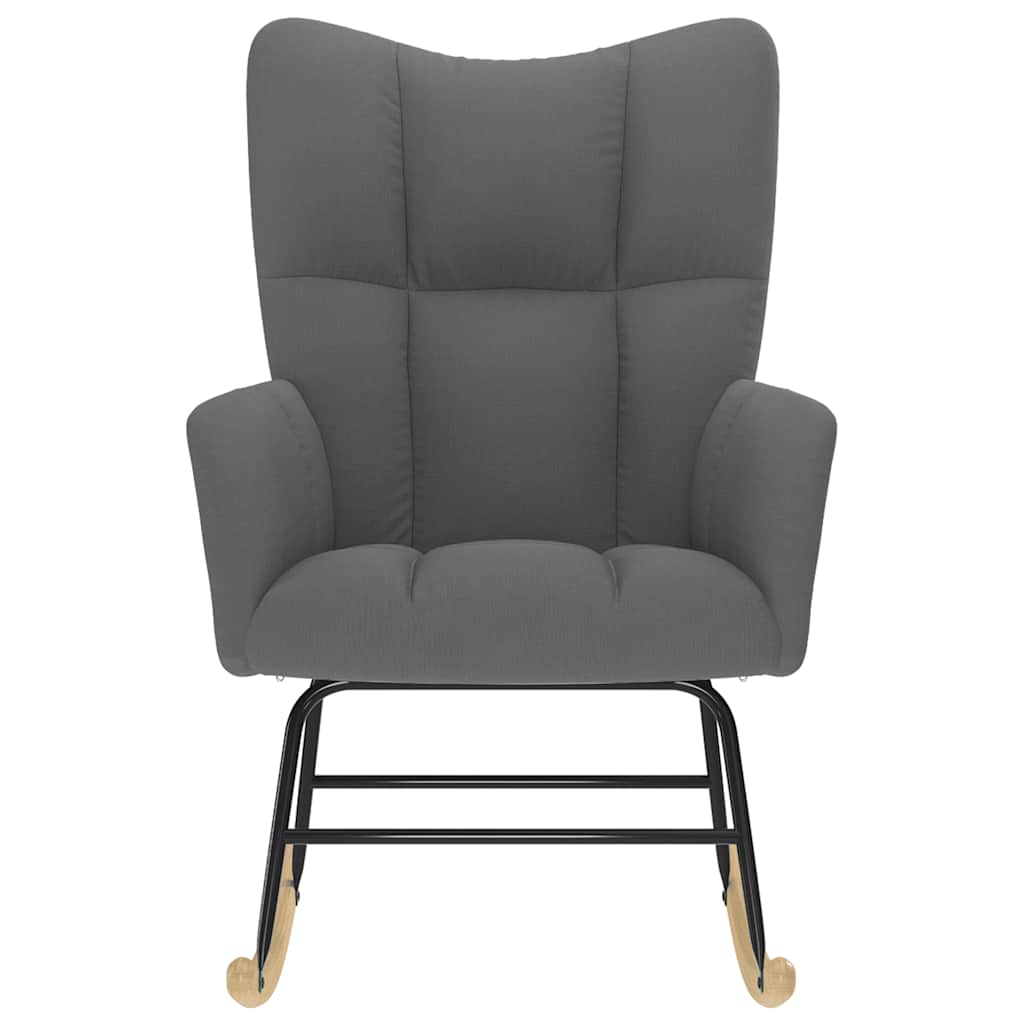 vidaXL Κουνιστή Πολυθρόνα Σκούρο Γκρι Υφασμάτινη