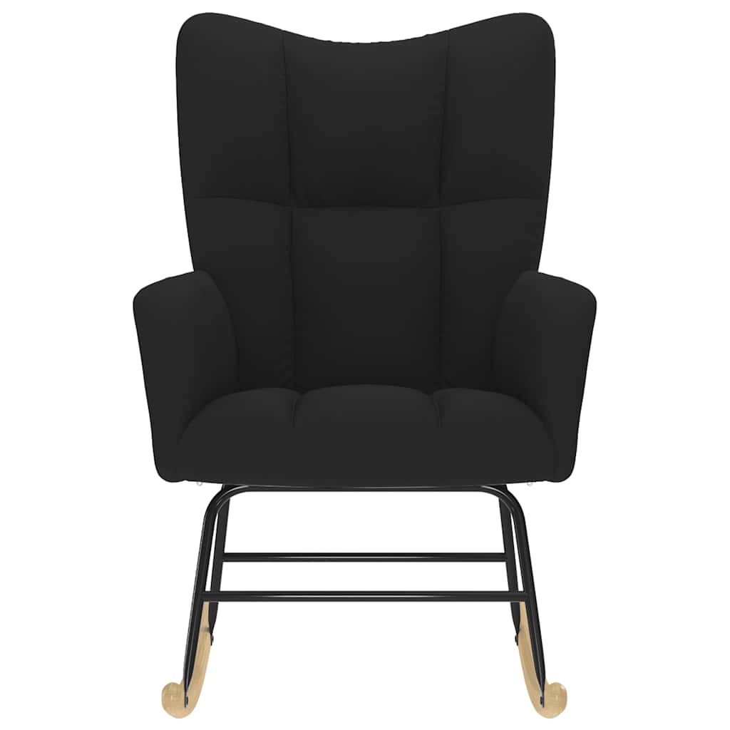 vidaXL Κουνιστή Πολυθρόνα Μαύρη Υφασμάτινη