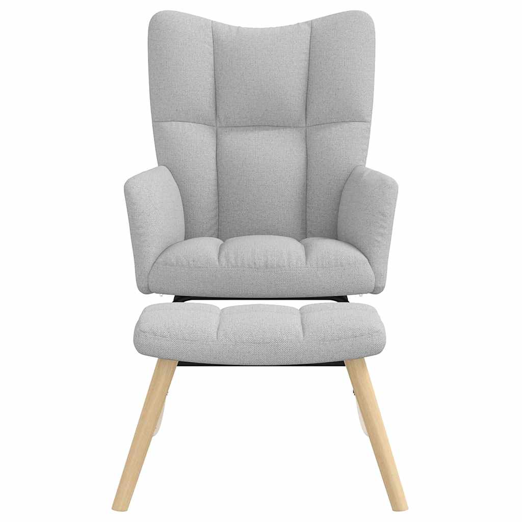 vidaXL Κουνιστή καρέκλα με υποπόδιο Cloud Grey Fabric