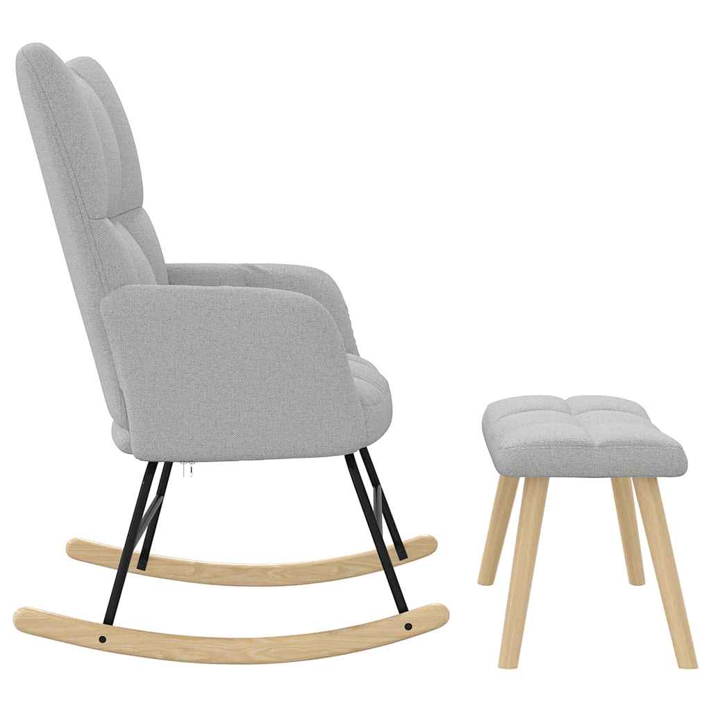 vidaXL Κουνιστή καρέκλα με υποπόδιο Cloud Grey Fabric