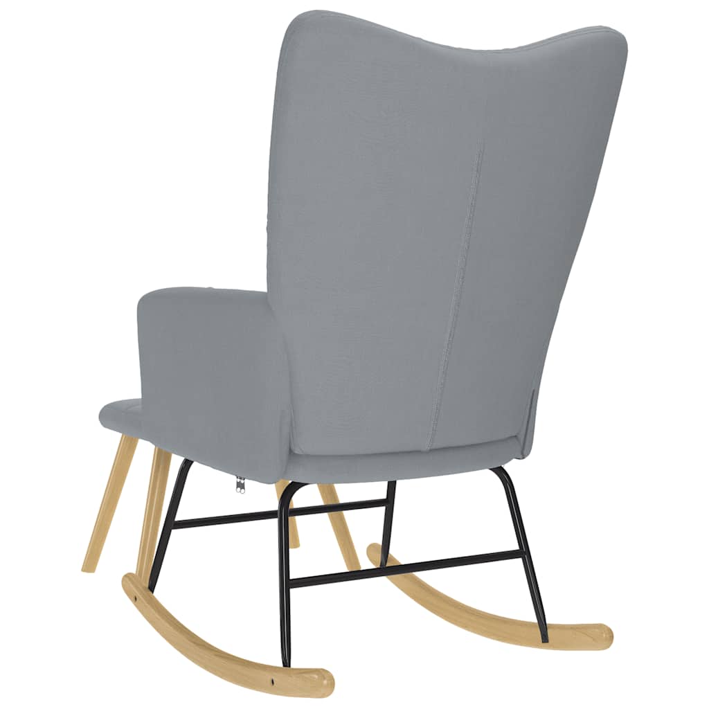 vidaXL Πολυθρόνα Κουνιστή Ανοιχτό Γκρι Υφασμάτινη με Υποπόδιο