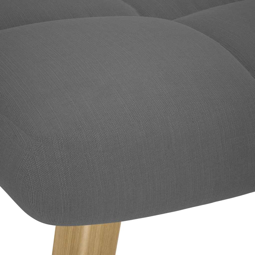 vidaXL Πολυθρόνα Κουνιστή Σκούρο Γκρι Υφασμάτινη με Υποπόδιο