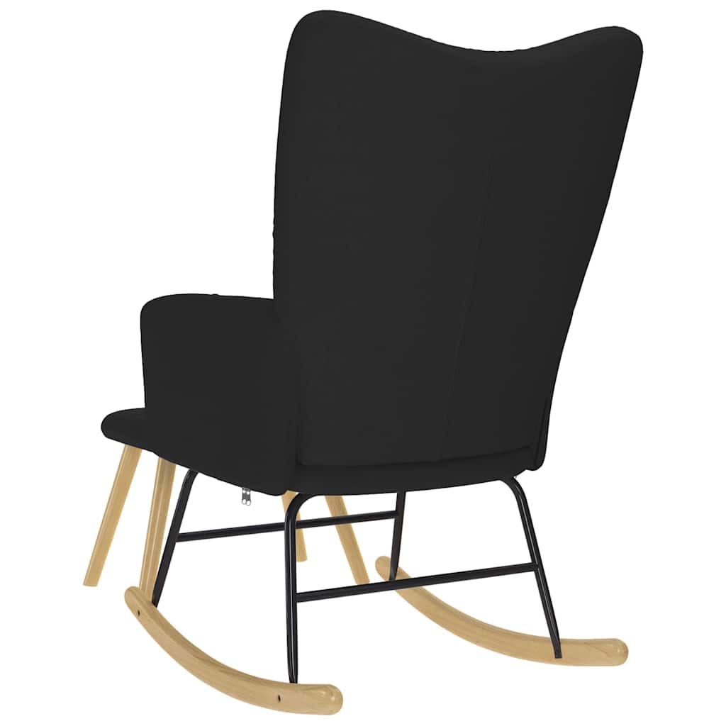 vidaXL Πολυθρόνα Κουνιστή Μαύρη Υφασμάτινη με Υποπόδιο