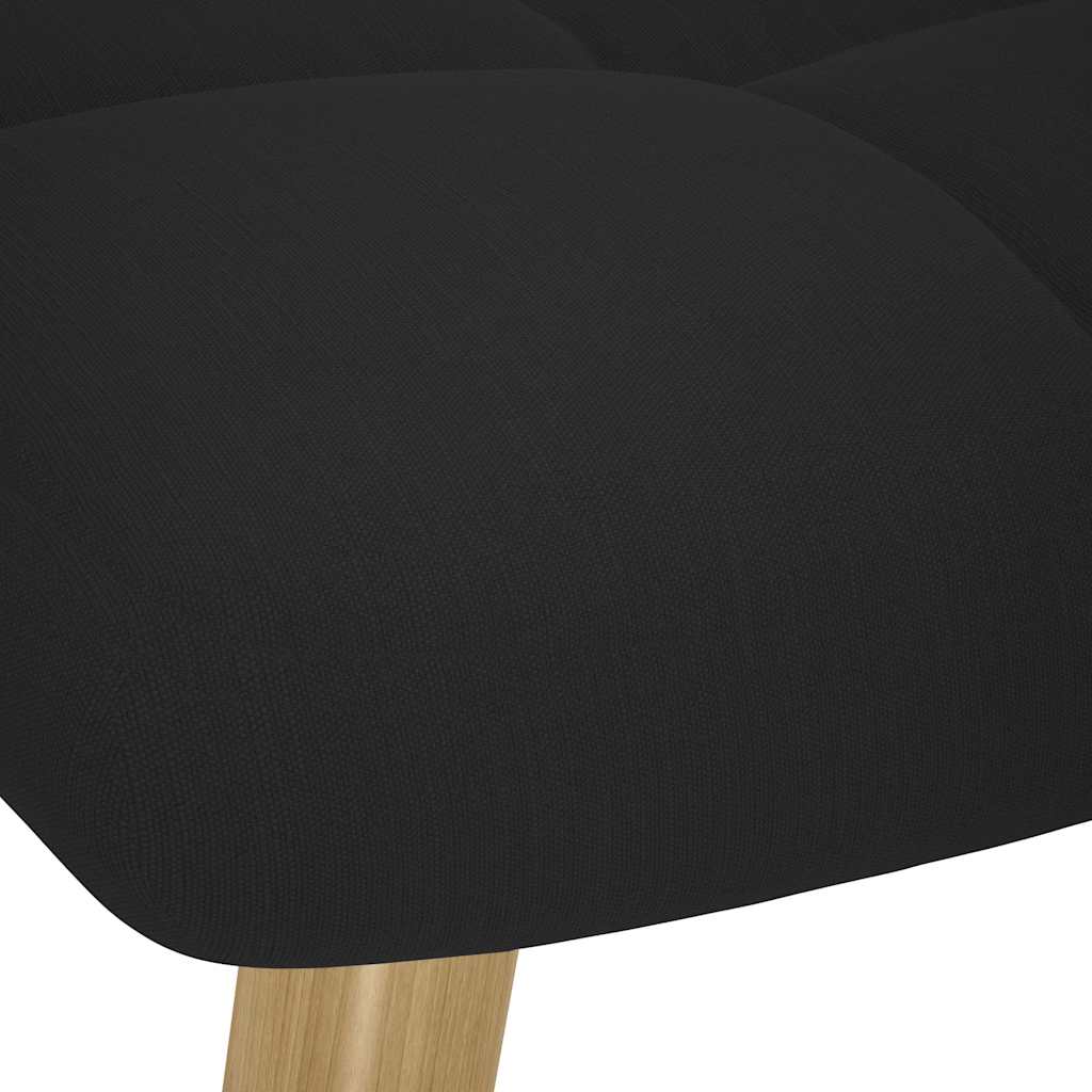 vidaXL Πολυθρόνα Κουνιστή Μαύρη Υφασμάτινη με Υποπόδιο