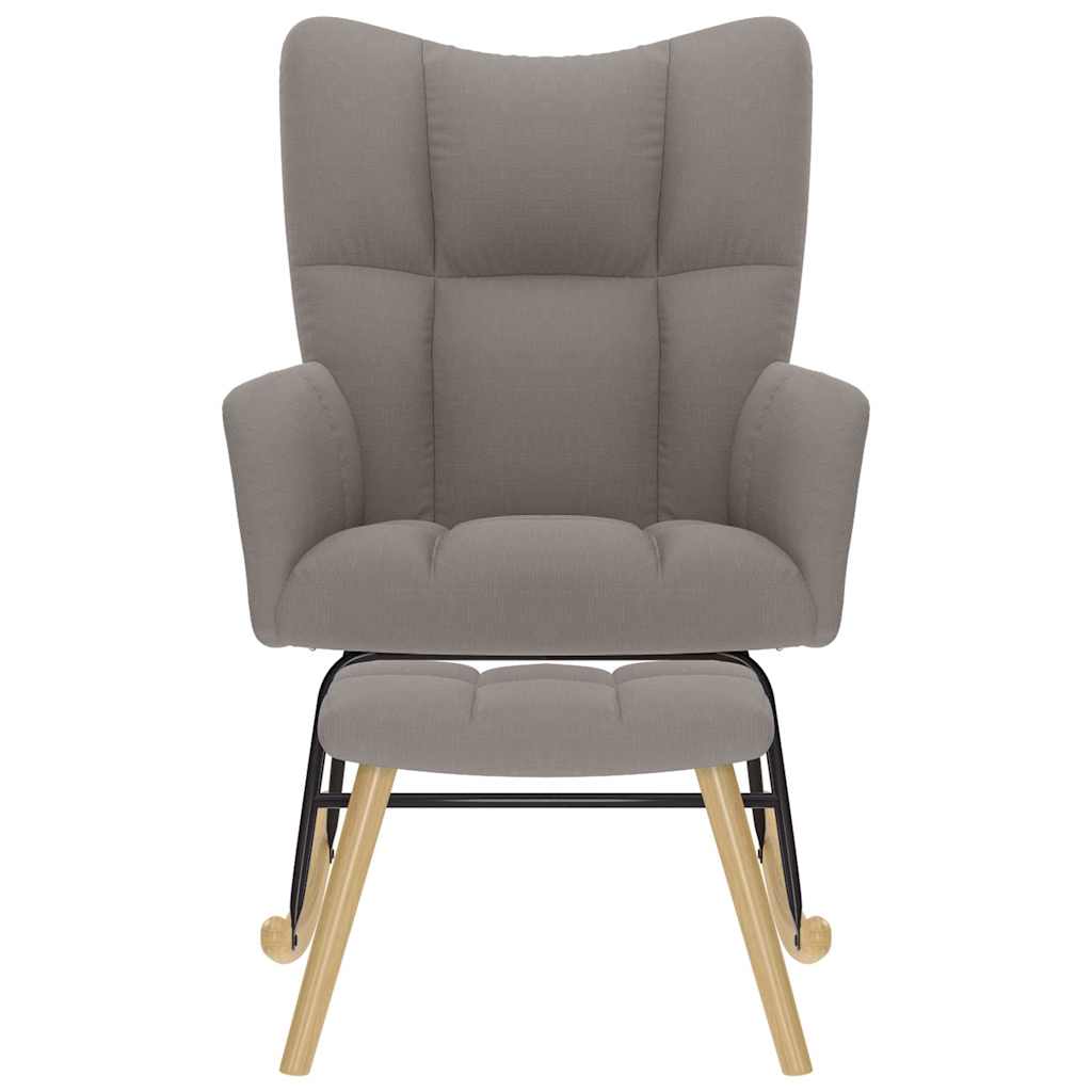 vidaXL Πολυθρόνα Κουνιστή Taupe Υφασμάτινη με Υποπόδιο