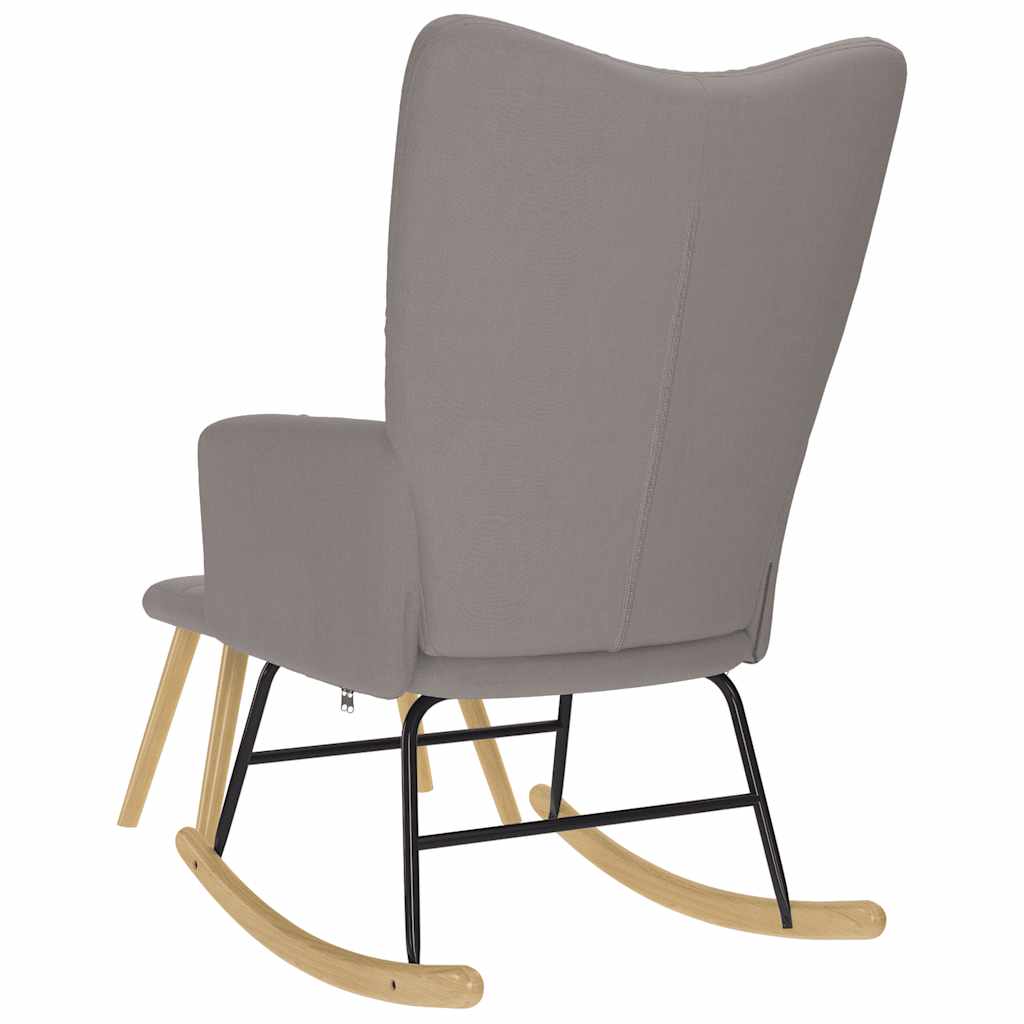 vidaXL Πολυθρόνα Κουνιστή Taupe Υφασμάτινη με Υποπόδιο