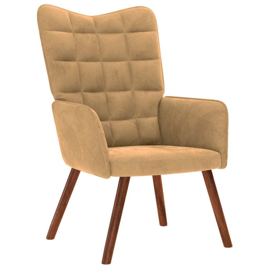 vidaXL Πολυθρόνα Relax Καφέ Βελούδινη