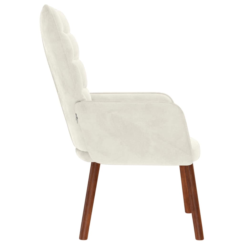 vidaXL Πολυθρόνα Relax Λευκό Κρεμ Βελούδινη