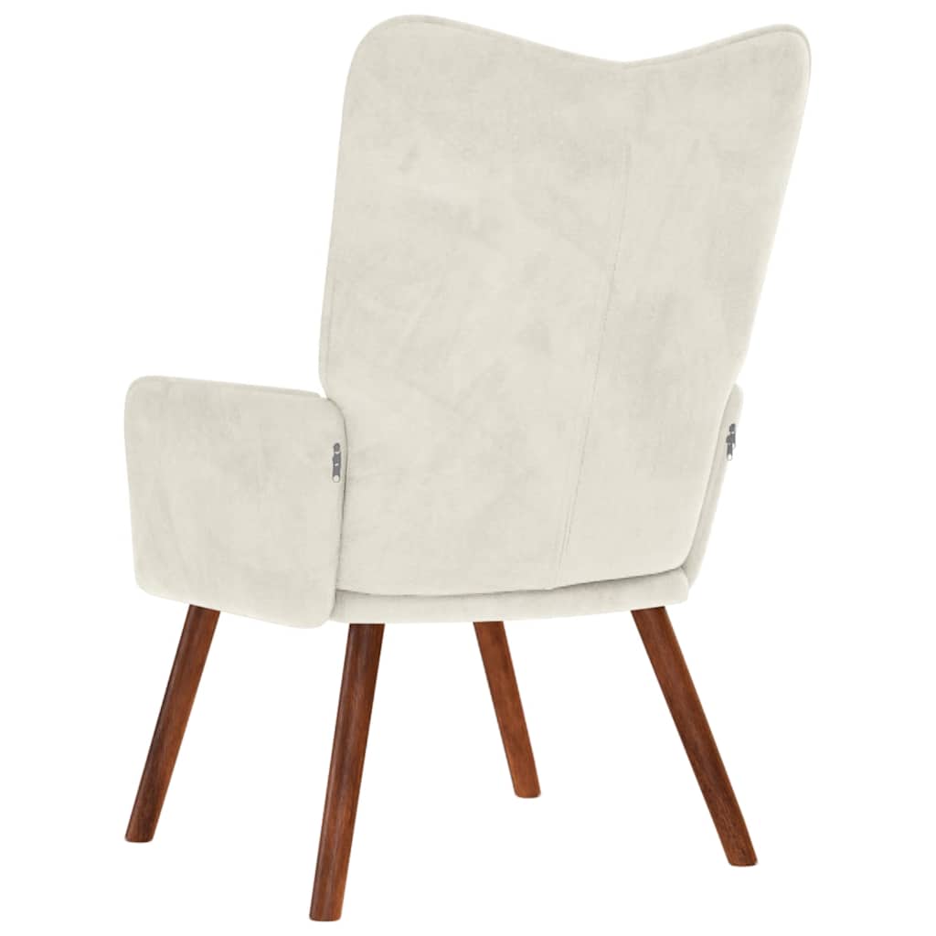 vidaXL Πολυθρόνα Relax Λευκό Κρεμ Βελούδινη