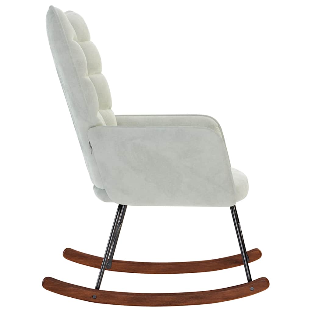 vidaXL Πολυθρόνα Κουνιστή Ανοιχτό Γκρι Βελούδινη