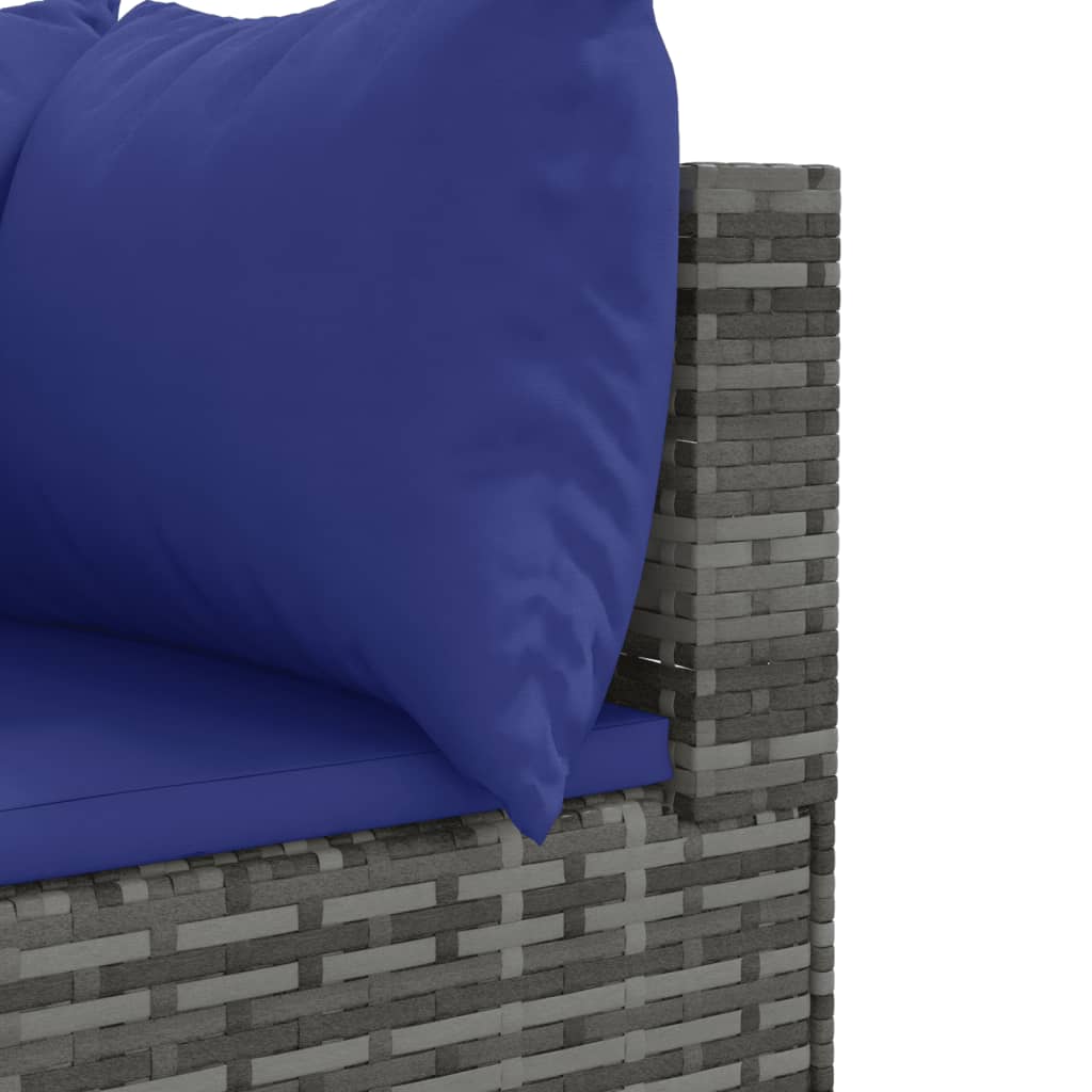 vidaXL Σαλόνι Κήπου Σετ 9 Τεμαχίων Γκρι Συνθετικό Ρατάν με Μαξιλάρια