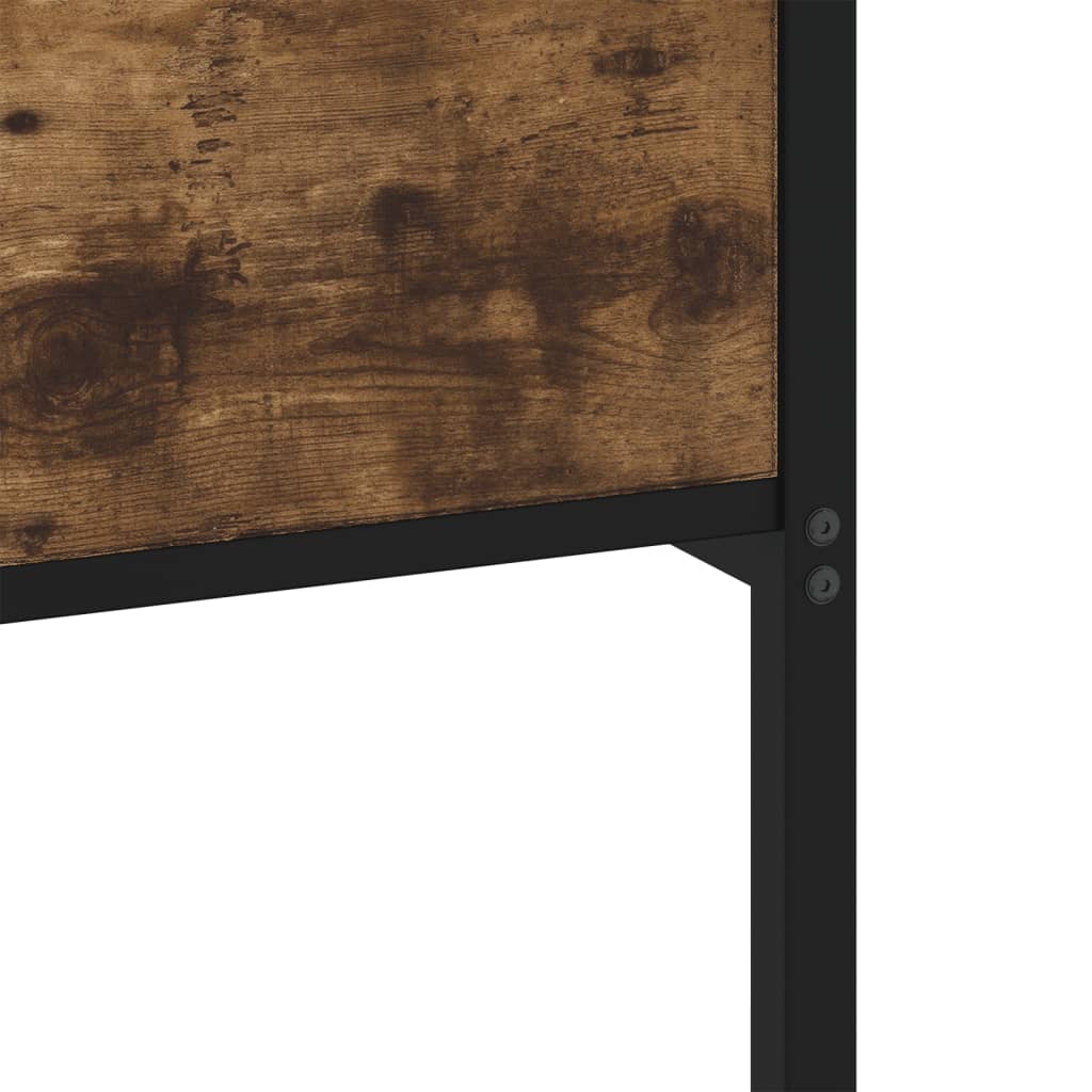 vidaXL Σκελετός Κρεβ. Χωρίς Στρώμα Καπνιστή Δρυς 180x200 εκ. Μεταλλικό