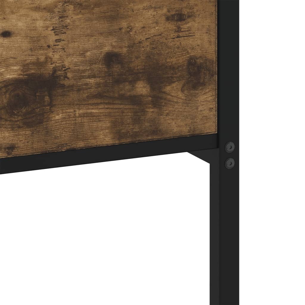 vidaXL Σκελετός Κρεβ. Χωρίς Στρώμα Καπνιστή Δρυς 180x200 εκ. Μεταλλικό