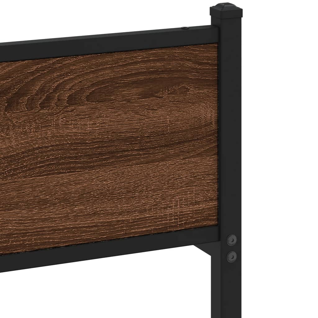 vidaXL Σκελετός Κρεβ. Χωρίς Στρώμα Καφέ Δρυς 160x200 εκ. Μεταλλικό