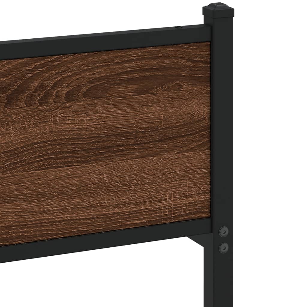 vidaXL Σκελετός Κρεβ. Χωρίς Στρώμα Καφέ Δρυς 183x213 εκ. Μεταλλικό