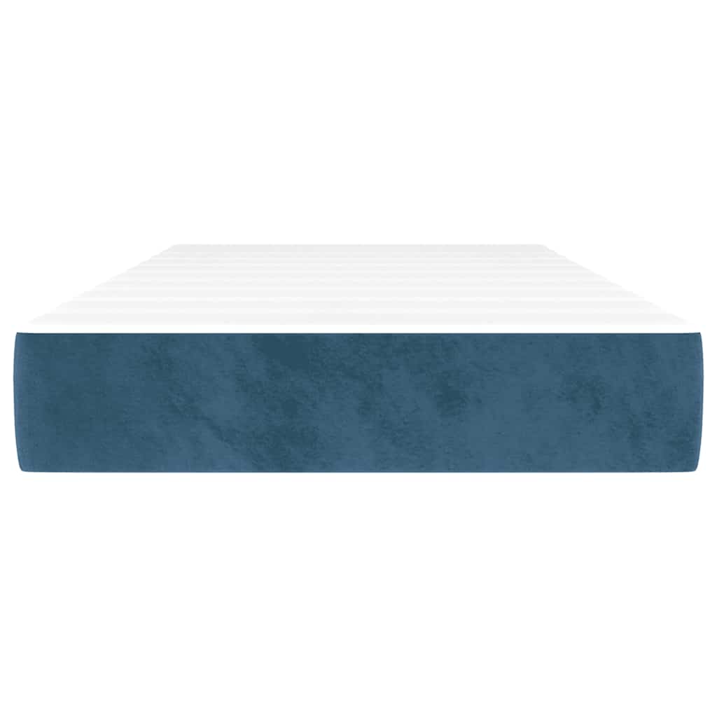 vidaXL Στρώμα με Pocket Springs Σκούρο Μπλε 80x220x20 εκ. Βελούδινο