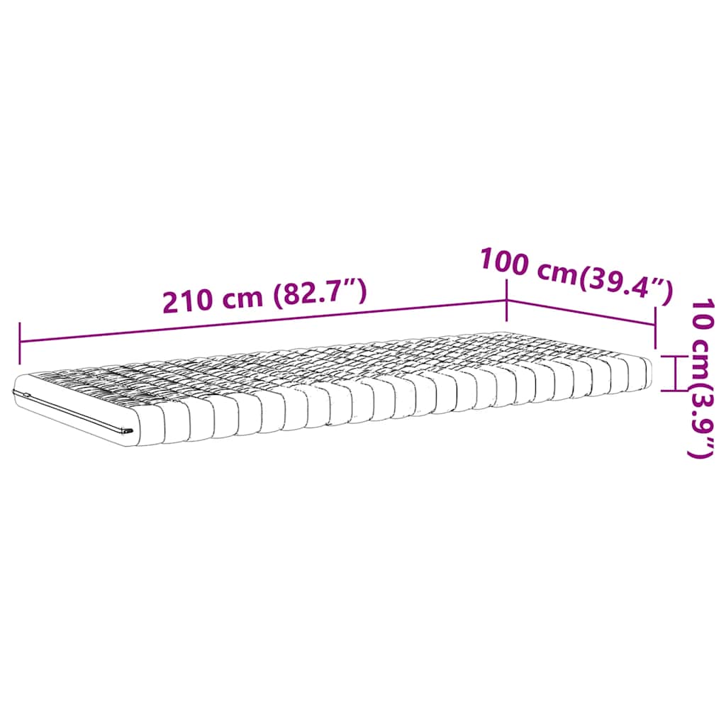 vidaXL Στρώμα Αφρού 7 Ζωνών Σκληρότητα 20 ILD Λευκό 100x210 εκ.