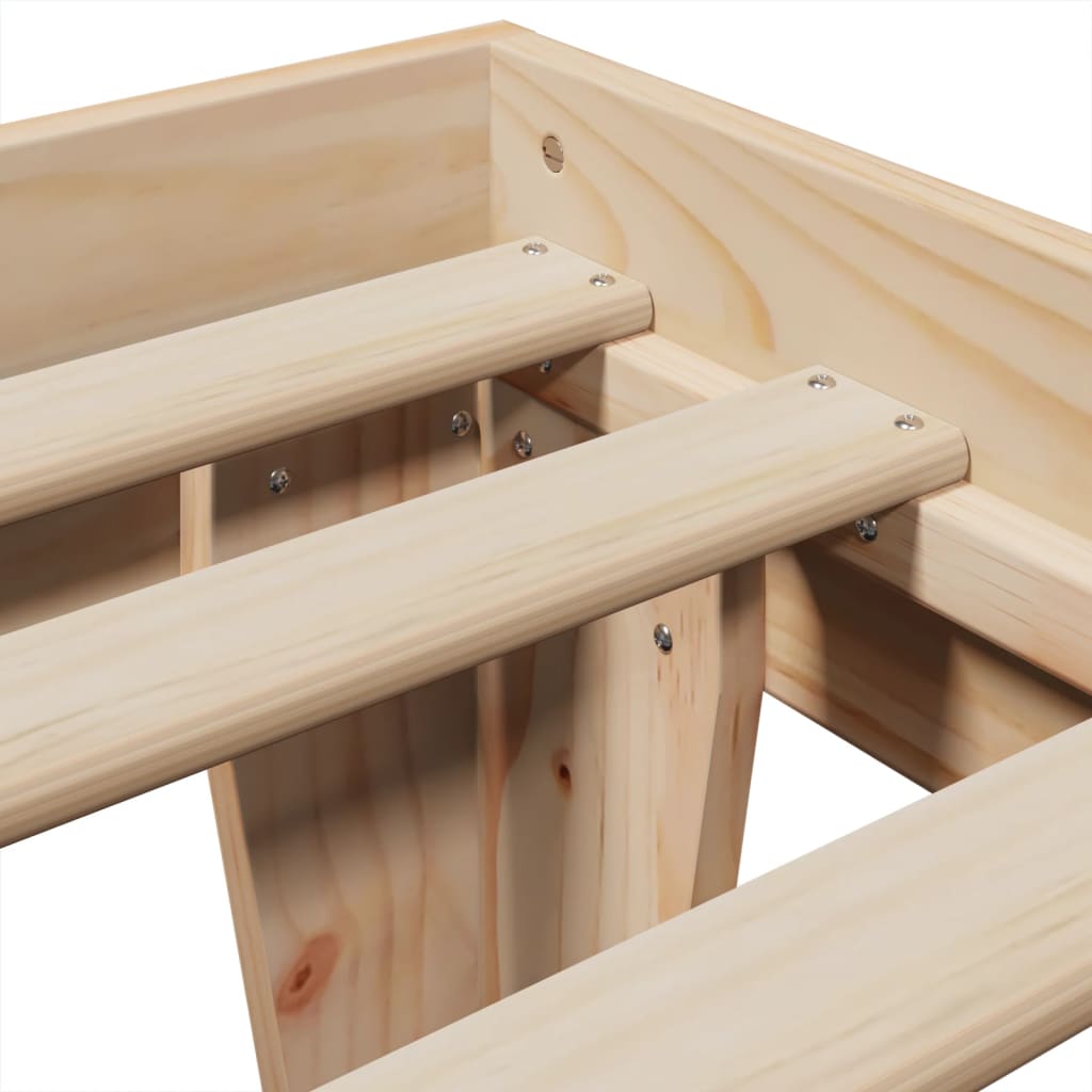 vidaXL Σκελετός Κρεβατιού Χωρίς Στρώμα 90x200 εκ Μασίφ Ξύλο Πεύκου