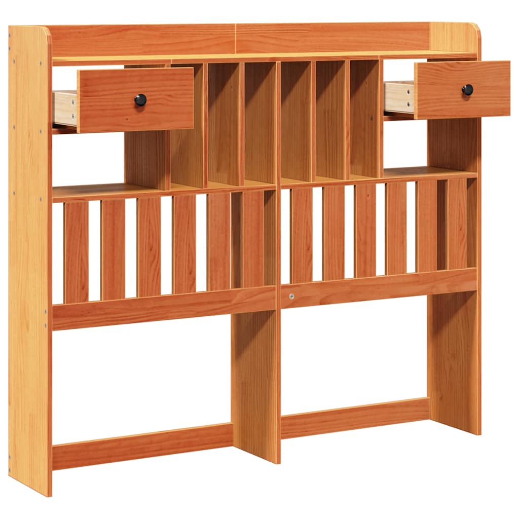 vidaXL Κεφαλάρι με Αποθ. Χώρο Καφέ Κεριού 120 εκ από Μασίφ Ξύλο Πεύκου