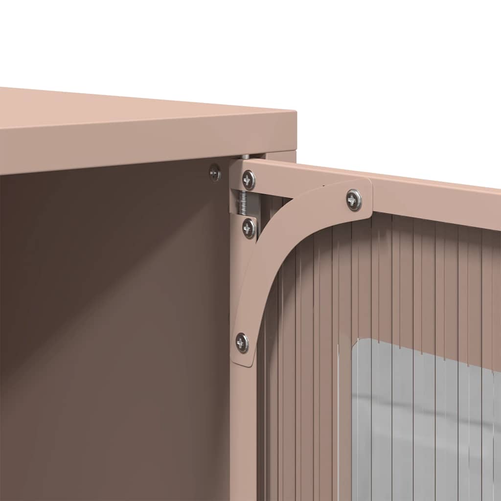 vidaXL Κομοδίνο ροζ 36x39x60,5 cm από χάλυβα ψυχρής έλασης