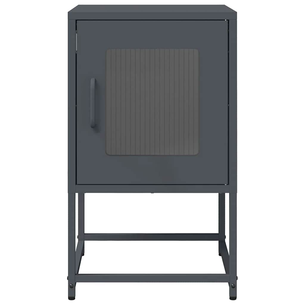 vidaXL Κομοδίνο Ανθρακί 36x39x60,5 cm από χάλυβα ψυχρής έλασης