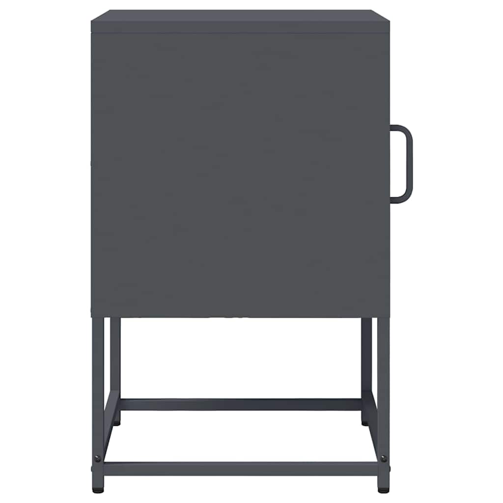 vidaXL Κομοδίνο Ανθρακί 36x39x60,5 cm από χάλυβα ψυχρής έλασης