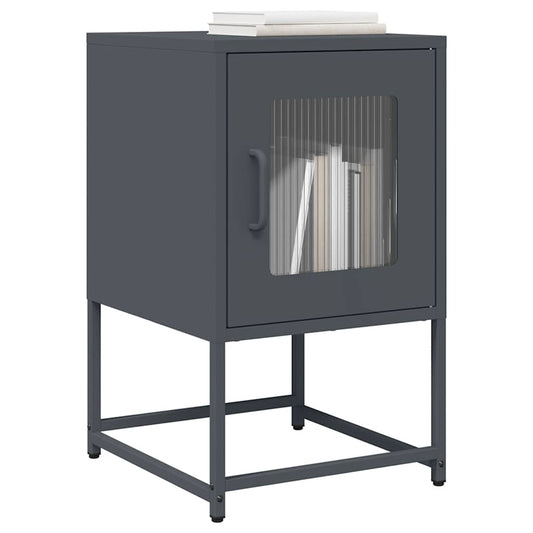 vidaXL Κομοδίνο Ανθρακί 36x39x60,5 cm από χάλυβα ψυχρής έλασης
