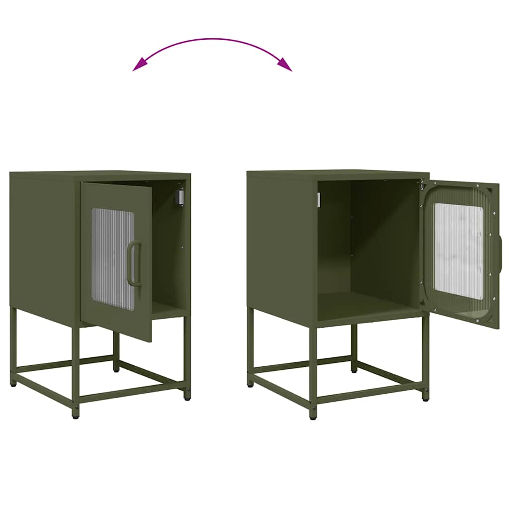 vidaXL Κομοδίνο ντουλάπι Ελαιοπράσινο 36x39x60,5 cm