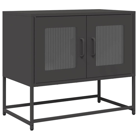 ντουλάπι τηλεόρασης vidaXL Μαύρο 68x39x60,5cm από χάλυβα ψυχρής έλασης