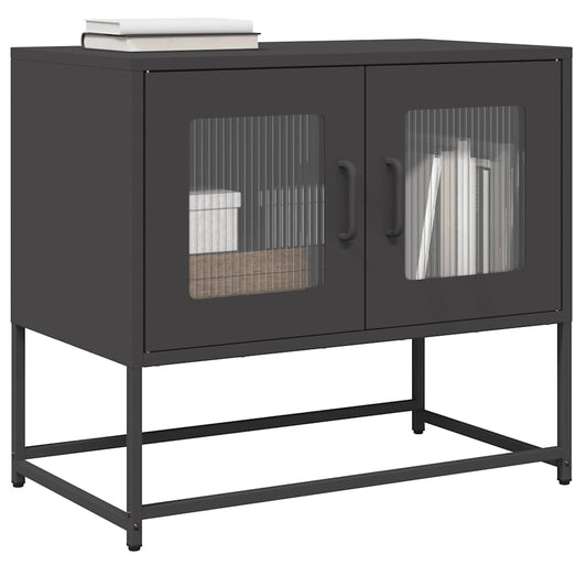 ντουλάπι τηλεόρασης vidaXL Μαύρο 68x39x60,5cm από χάλυβα ψυχρής έλασης