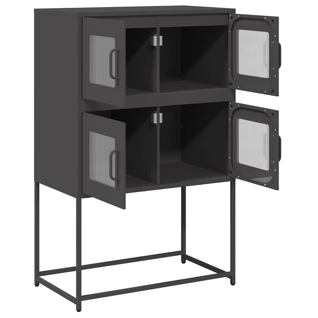 vidaXL Highboard Μαύρο 68x39x107 cm Ατσάλι