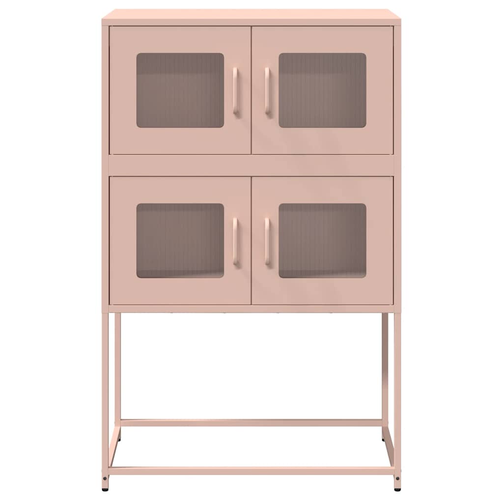 vidaXL Highboard Ροζ 68x39x107 cm Ατσάλι