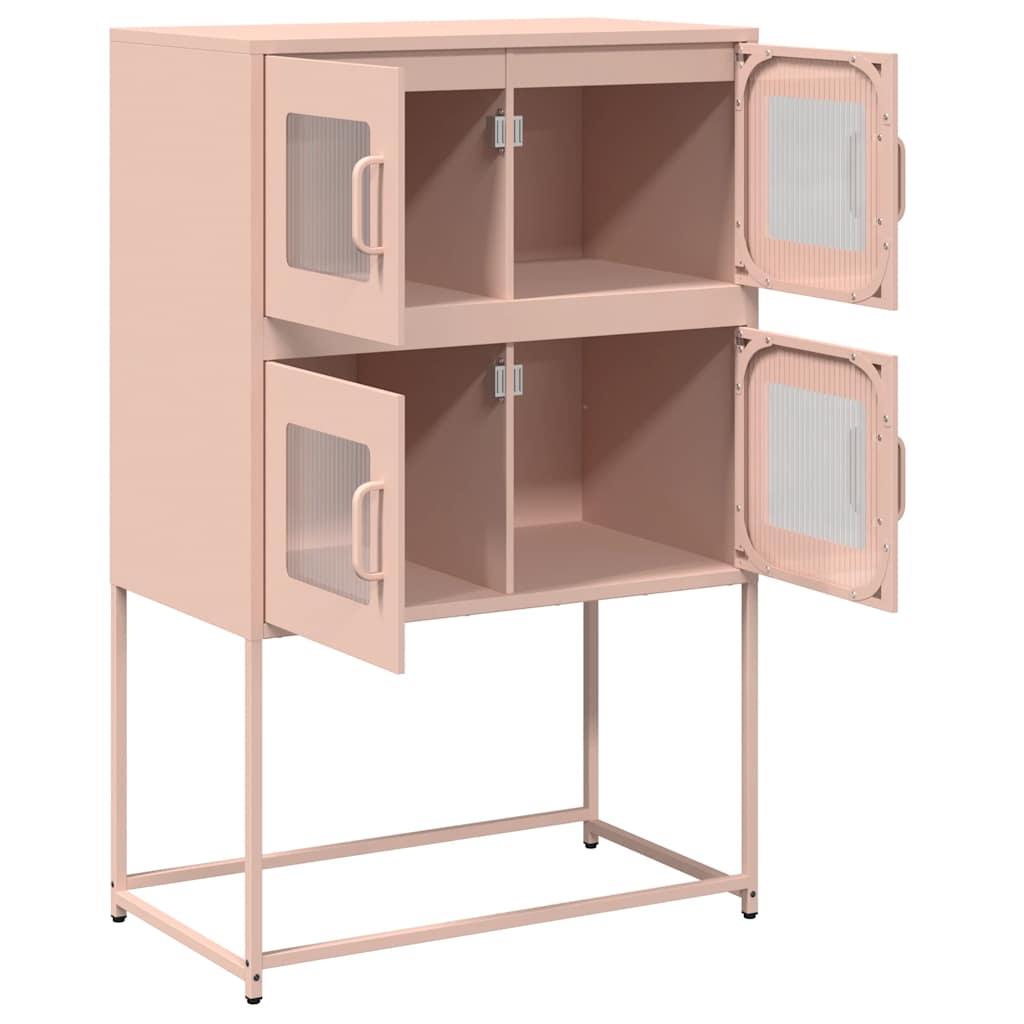 vidaXL Highboard Ροζ 68x39x107 cm Ατσάλι