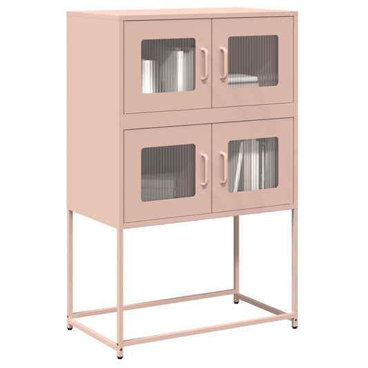 vidaXL Highboard Ροζ 68x39x107 cm Ατσάλι