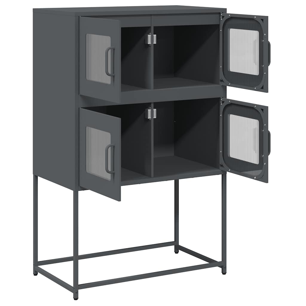 vidaXL Highboard Ανθρακί 68x39x107 cm Χάλυβας