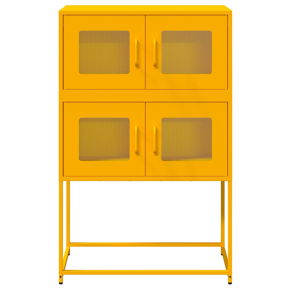 vidaXL Highboard Μουστάρδα κίτρινη 68x39x107 cm Χάλυβας